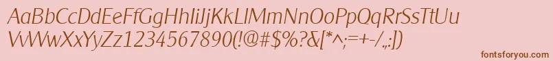 ClearlyGothicLightItalic Font – Brown Fonts on Pink Background
