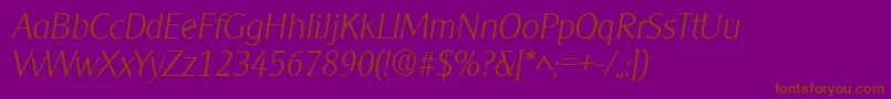 Шрифт ClearlyGothicLightItalic – коричневые шрифты на фиолетовом фоне
