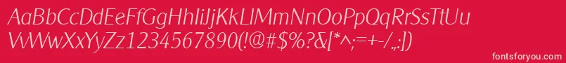 ClearlyGothicLightItalic Font – Pink Fonts on Red Background