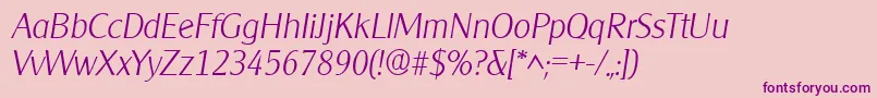 ClearlyGothicLightItalic Font – Purple Fonts on Pink Background