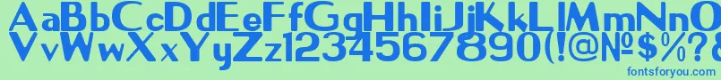 NpsSignage1945 Font – Blue Fonts on Green Background