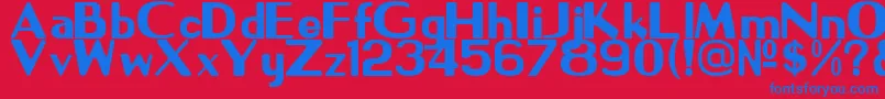 NpsSignage1945 Font – Blue Fonts on Red Background