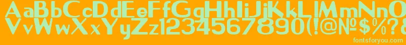 NpsSignage1945-fontti – vihreät fontit oranssilla taustalla