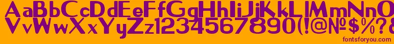 NpsSignage1945-Schriftart – Violette Schriften auf orangefarbenem Hintergrund