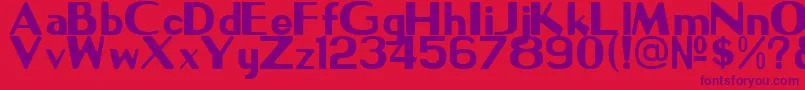 NpsSignage1945 Font – Purple Fonts on Red Background