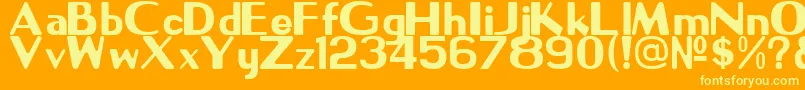 NpsSignage1945 Font – Yellow Fonts on Orange Background