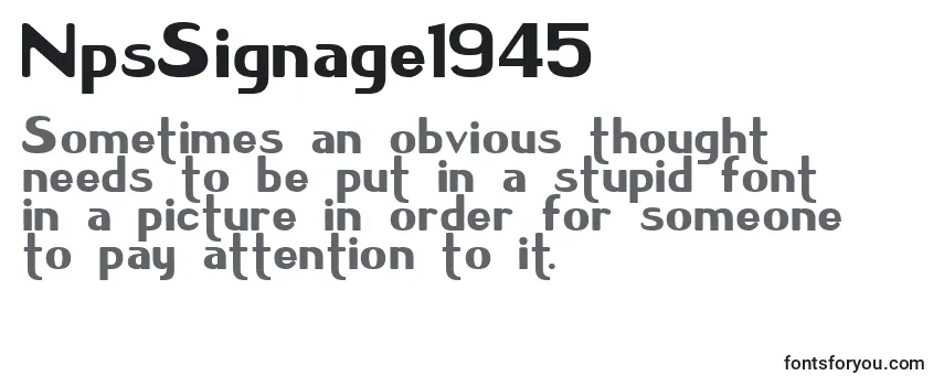Review of the NpsSignage1945 Font
