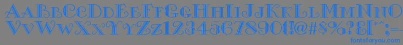 フォントMonteCarlo – 灰色の背景に青い文字