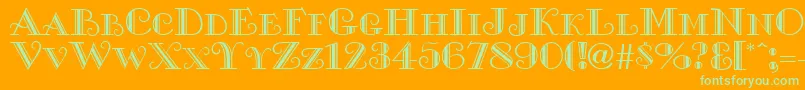 MonteCarlo Font – Green Fonts on Orange Background