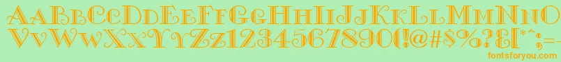 MonteCarlo Font – Orange Fonts on Green Background