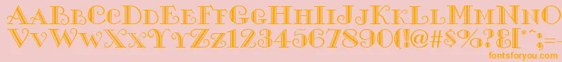 MonteCarlo-Schriftart – Orangefarbene Schriften auf rosa Hintergrund