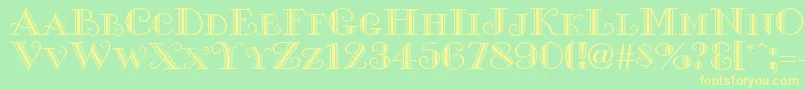 MonteCarlo Font – Yellow Fonts on Green Background