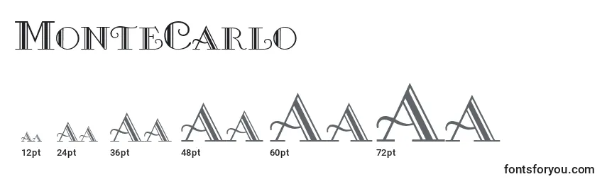 MonteCarlo Font Sizes