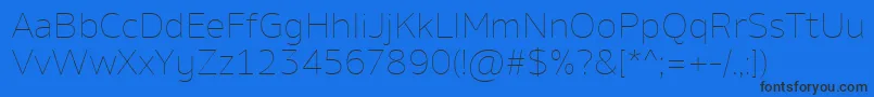 AminoThin Font – Black Fonts on Blue Background