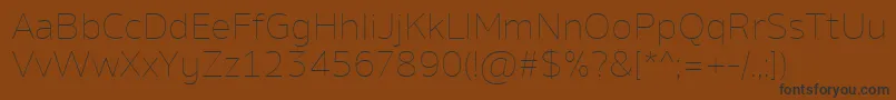 Czcionka AminoThin – czarne czcionki na brązowym tle