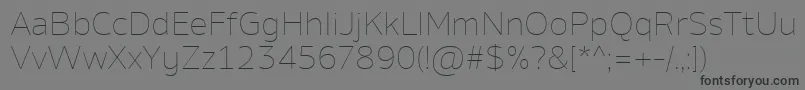 AminoThin Font – Black Fonts on Gray Background