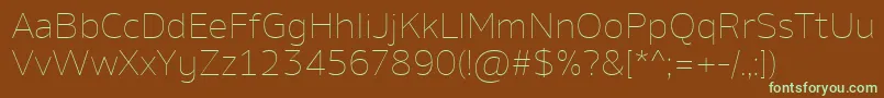 Шрифт AminoThin – зелёные шрифты на коричневом фоне