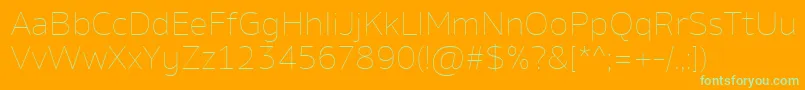 AminoThin Font – Green Fonts on Orange Background