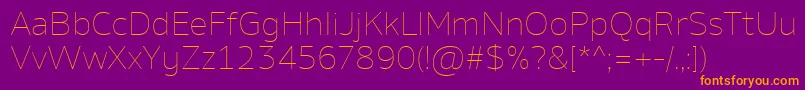 AminoThin Font – Orange Fonts on Purple Background