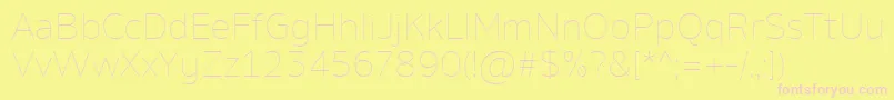 AminoThin Font – Pink Fonts on Yellow Background