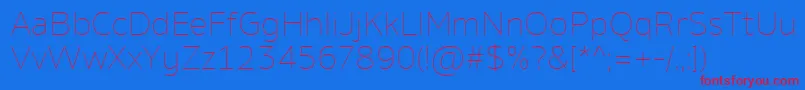 AminoThin Font – Red Fonts on Blue Background