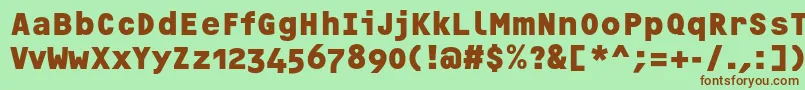 Шрифт OcrfBoldosfc – коричневые шрифты на зелёном фоне