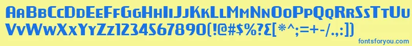 Czcionka Marianas – niebieskie czcionki na żółtym tle