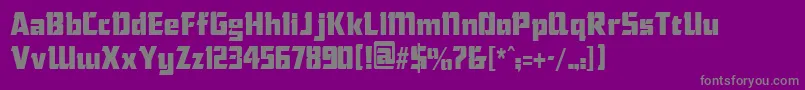 Fonte ChiselcondensedRegular – fontes cinzas em um fundo violeta