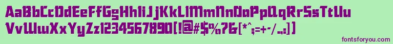 ChiselcondensedRegular-fontti – violetit fontit vihreällä taustalla