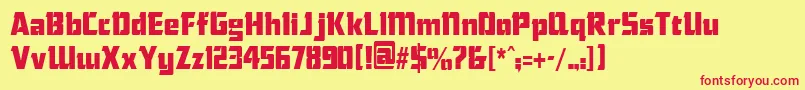 ChiselcondensedRegular Font – Red Fonts on Yellow Background