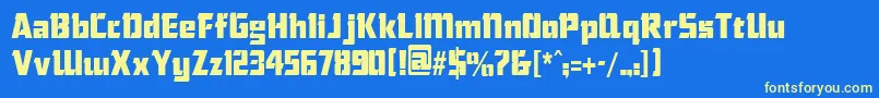 ChiselcondensedRegular Font – Yellow Fonts on Blue Background