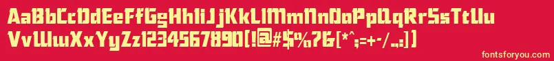 ChiselcondensedRegular Font – Yellow Fonts on Red Background