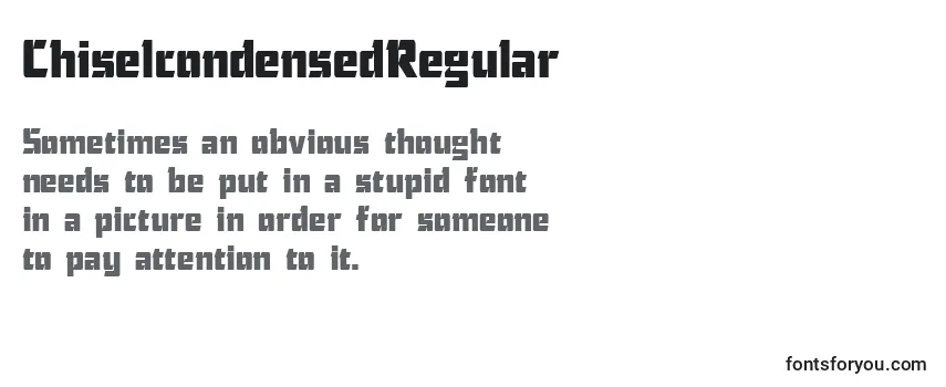 Review of the ChiselcondensedRegular Font