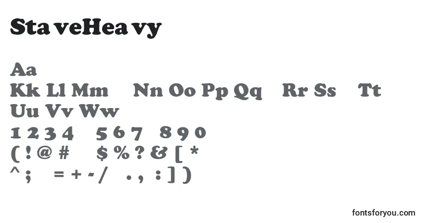 Schriftart StaveHeavy – Alphabet, Zahlen, spezielle Symbole