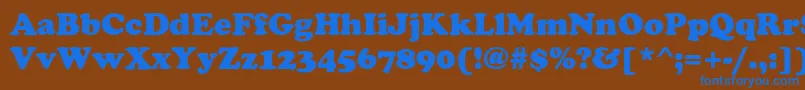 StaveHeavy Font – Blue Fonts on Brown Background