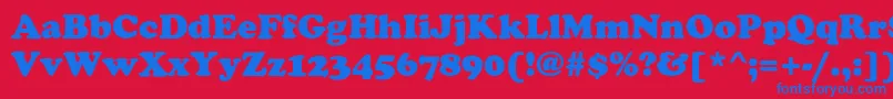 StaveHeavy Font – Blue Fonts on Red Background