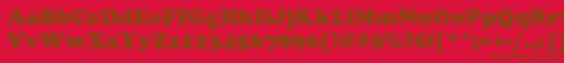StaveHeavy Font – Brown Fonts on Red Background