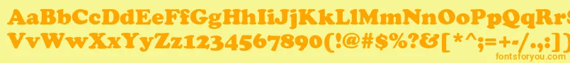 StaveHeavy Font – Orange Fonts on Yellow Background