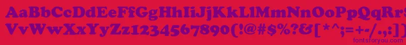 StaveHeavy Font – Purple Fonts on Red Background