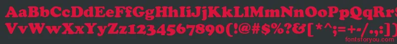 StaveHeavy Font – Red Fonts on Black Background