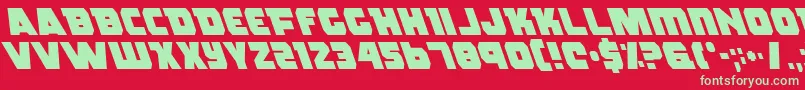 fuente Rogue Hero Left – Fuentes Verdes Sobre Fondo Rojo