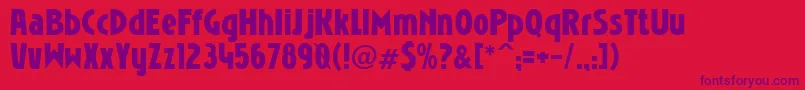 Niobrg ffy Font – Purple Fonts on Red Background