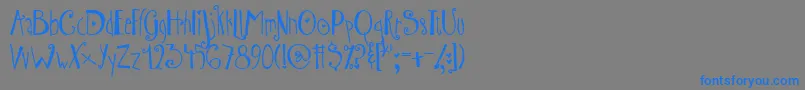 フォントAustieBostWibbly – 灰色の背景に青い文字