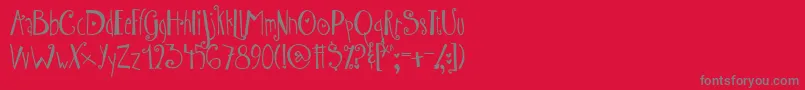 AustieBostWibbly Font – Gray Fonts on Red Background
