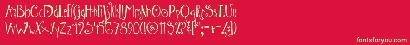 AustieBostWibbly Font – Green Fonts on Red Background