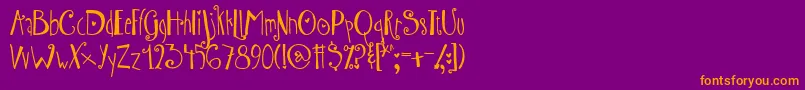 Fonte AustieBostWibbly – fontes laranjas em um fundo violeta