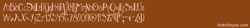 AustieBostWibbly-Schriftart – Rosa Schriften auf braunem Hintergrund