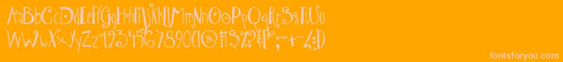 fuente AustieBostWibbly – Fuentes Rosadas Sobre Fondo Naranja