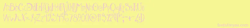 AustieBostWibbly Font – Pink Fonts on Yellow Background