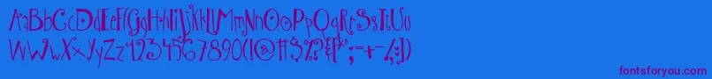 Police AustieBostWibbly – polices violettes sur fond bleu